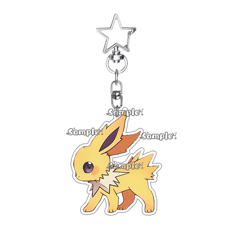 PKM Umbreon Jolteon Glaceon Vaporeon Eevee Anime Cartoon Accessory Acrylic Keychain Backpack Decoration Charm Pendant Gifts Toys