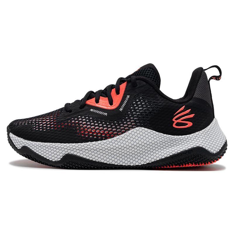 Under Armour Hovr Splash 3 Sports Round Toe Lace-Up Low Top Basketball Shoes Unisex sneaker Black 3026275-002