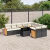 VidaXL Garden Lounge Set with Cushions 10 Pcs, Patio Sofas, Patio Furniture Set, Outdoor Furniture, Black 3274115