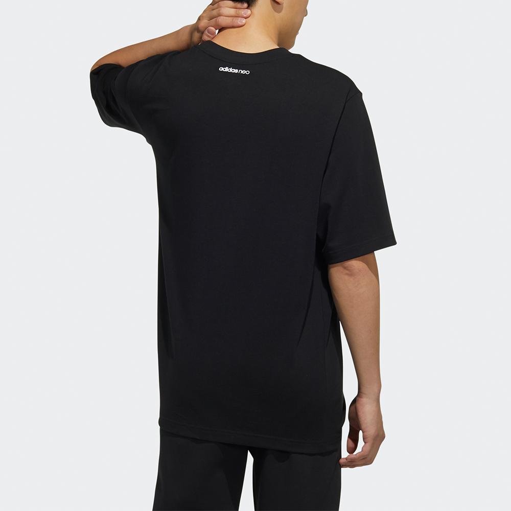 Adidas Neo Spliced Pocket Loose-Fit Sports Short-Sleeve T-Shirt Men Tops Black H62005