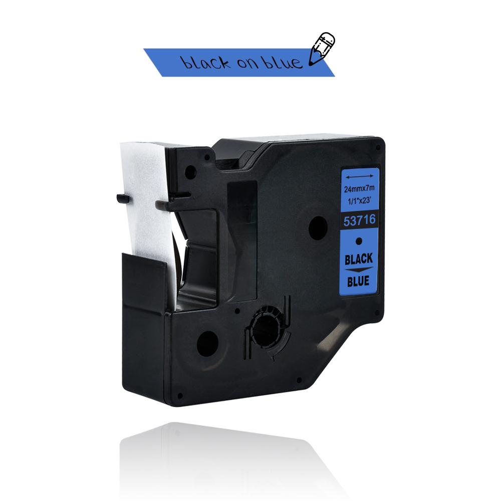 1pcs Compatible Dymo D1 24mm Tapes 53710 53713 53716 53718 53721 53722 53723 53724 Ribbon for Dymo Label Manager LM 160 210D