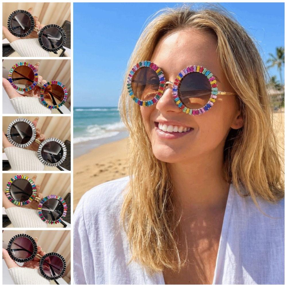 Modische Strassstein-Sonnenbrille Steampunk Damenbrille Praktische Strandparty-Sonnenbrille Reise