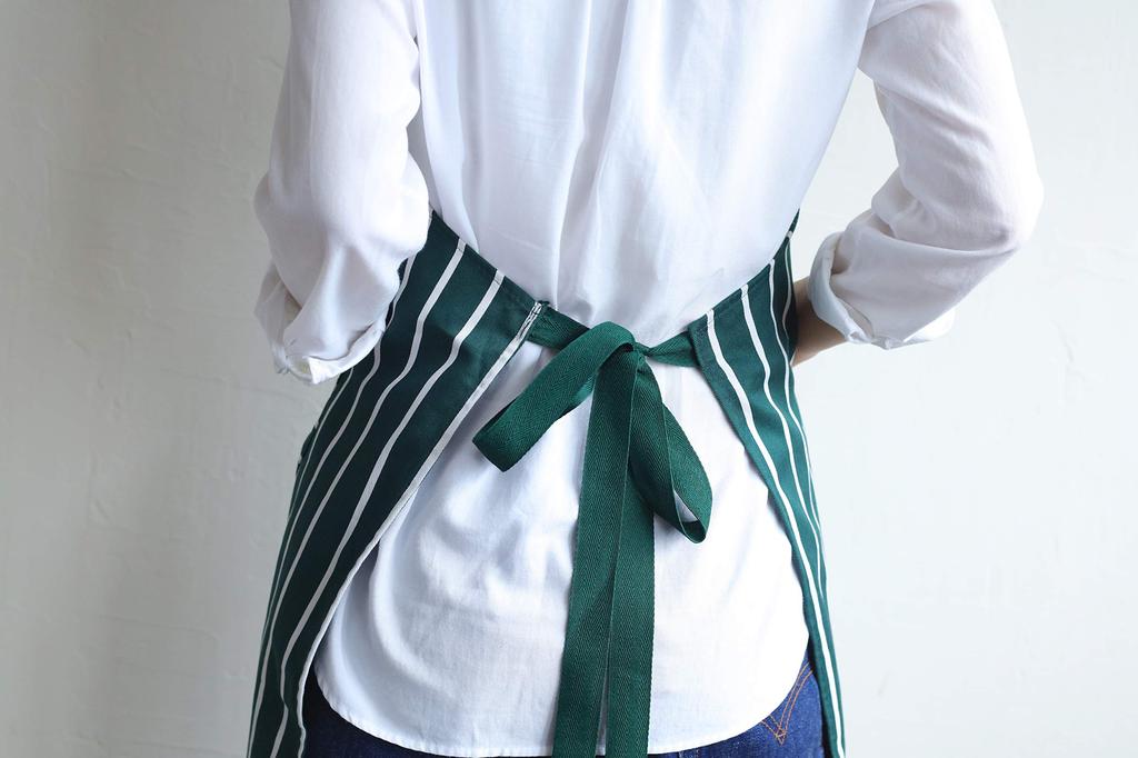 Stripe Apron Green Short [Marks International] Butcher's DX-101GR