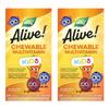 Nature's Way Alive! Kids Chewable Multivitamin, Orange & Berry Fruit Flavors, 120 Tablets (Twin Pack)