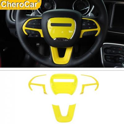 Interior Steering Wheel Trim Panel Cover For Dodge Charger/Challenger 15+ Yellow