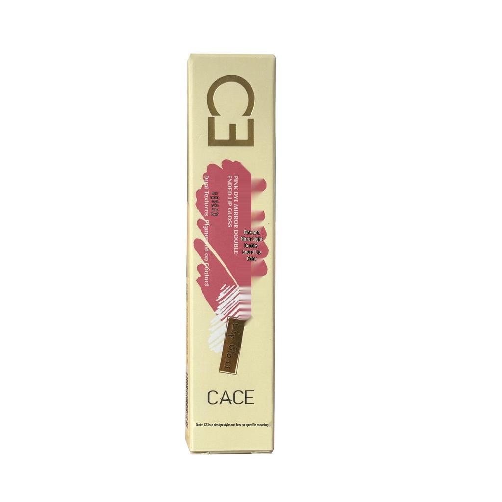 CACE Double-Ended Lip Gloss: Matte Lip Mud & Transparent Lip Oil for a Cool, Glossy Finish