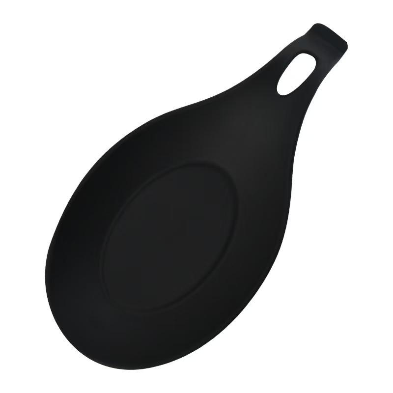 Heat-Resistant TPE Silicone Spoon Rest Non-Slip Easy Clean Kitchen Utensil Holder Saucer Pad for Cocktail Snack Trays