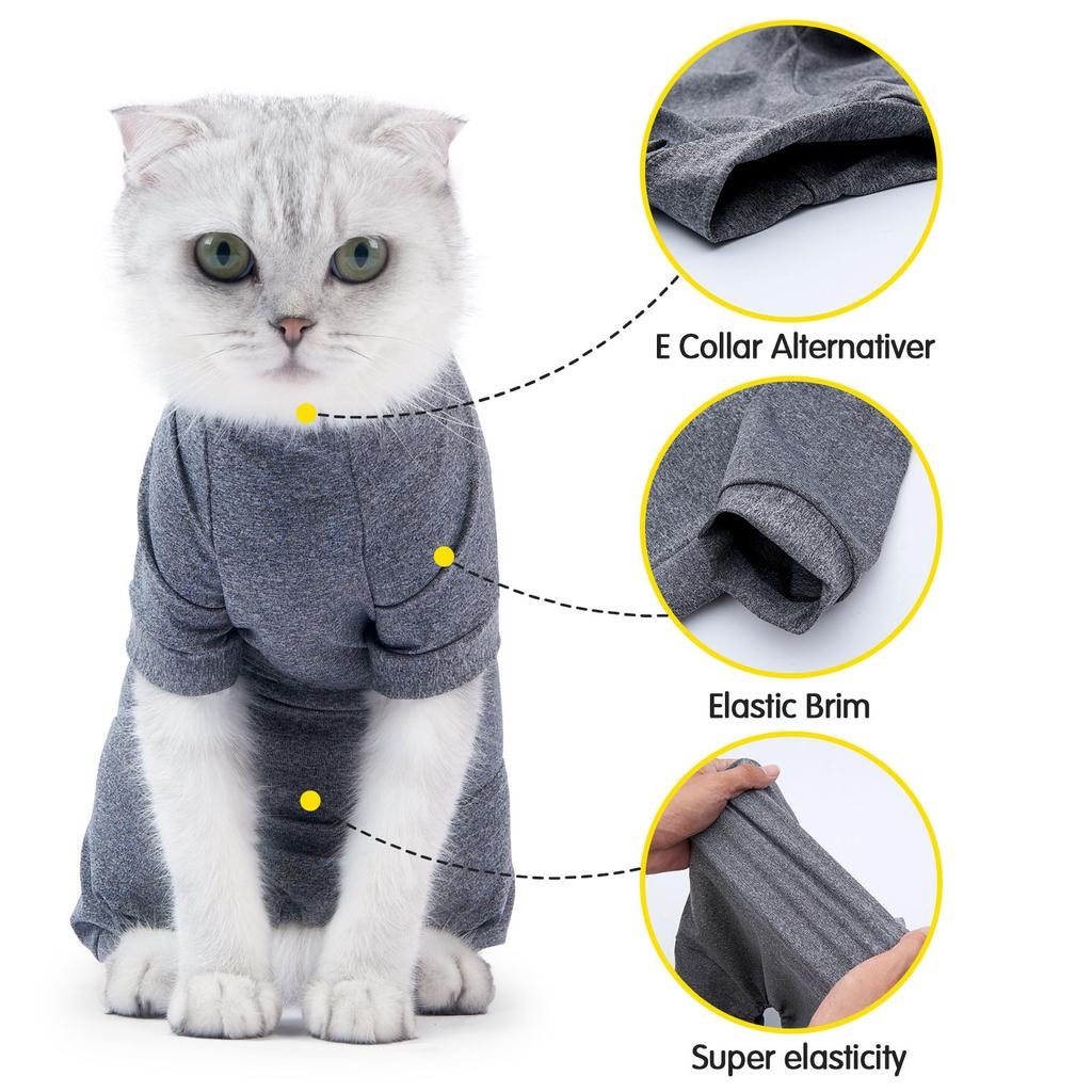 Cat Recovery Suit 4 Legged Prevents Hair Loss Highly Elastic Comfortable Skin Friendly Soft Kitten Surgical Recovery