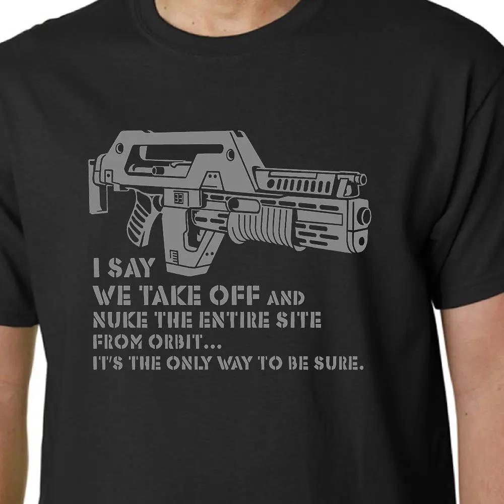 Aliens Nuke From Orbit Tshirt M41a Pulse Rifle Film Hicks Ripley Alien Slogan