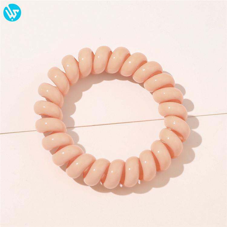 Women Spring Hair Ties Elastic Hair Band Custom Ponytail Holder Telephone Line Phone Cord Hair Ring