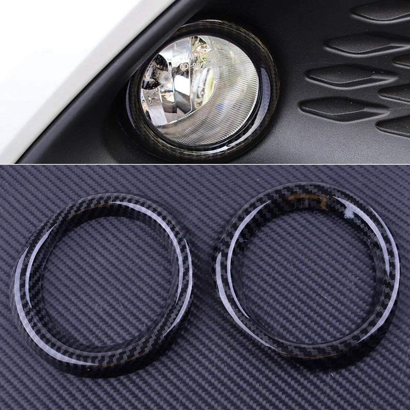 A51K-2Stk Auto Front Nebelscheinwerfer Lichtabdeckung Dekoration Ring Zierleiste für C- 2016- LHD Zubehör, Karbonfaser