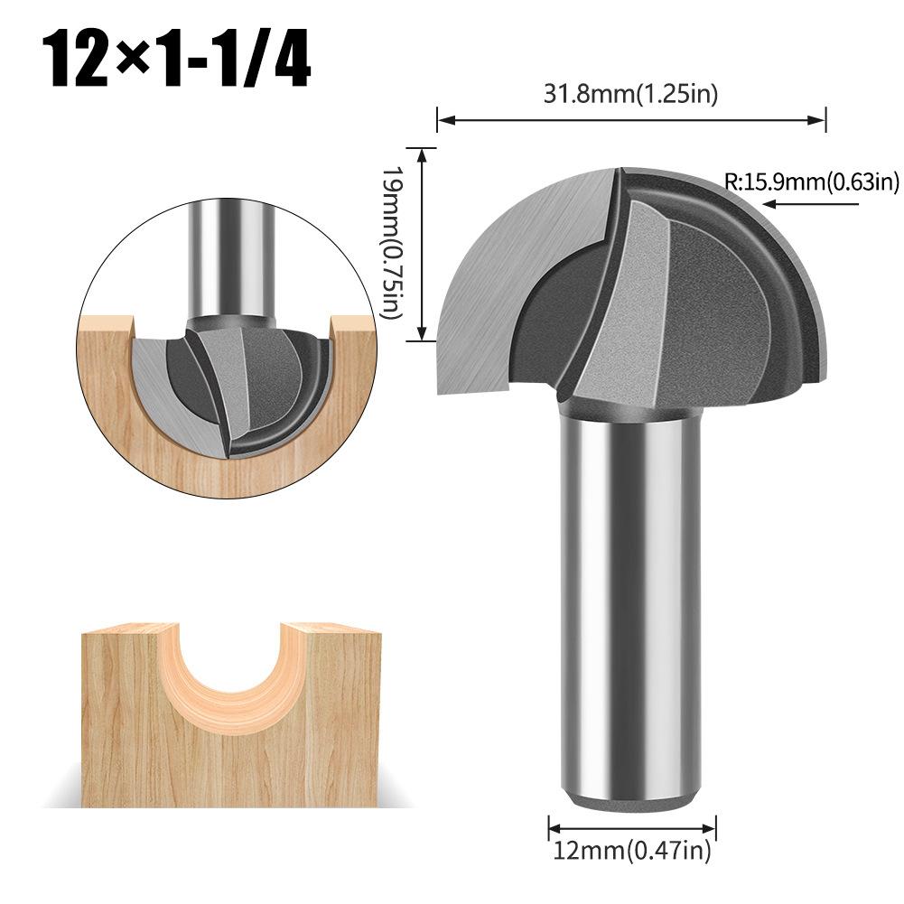 6 Handle 12 Handle Slotting Knife Bottom Digging Knife Woodworking Round Bottom Knife, Engraving Machine, Trimming Machine Knife Head Round Bottom