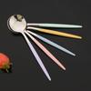 6Pcs Tea Coffee Stir Mini Spoons Small Mirror Stainless Steel Spoon Kitchen Accessories Colorful Silver Teaspoon Set Wholesale