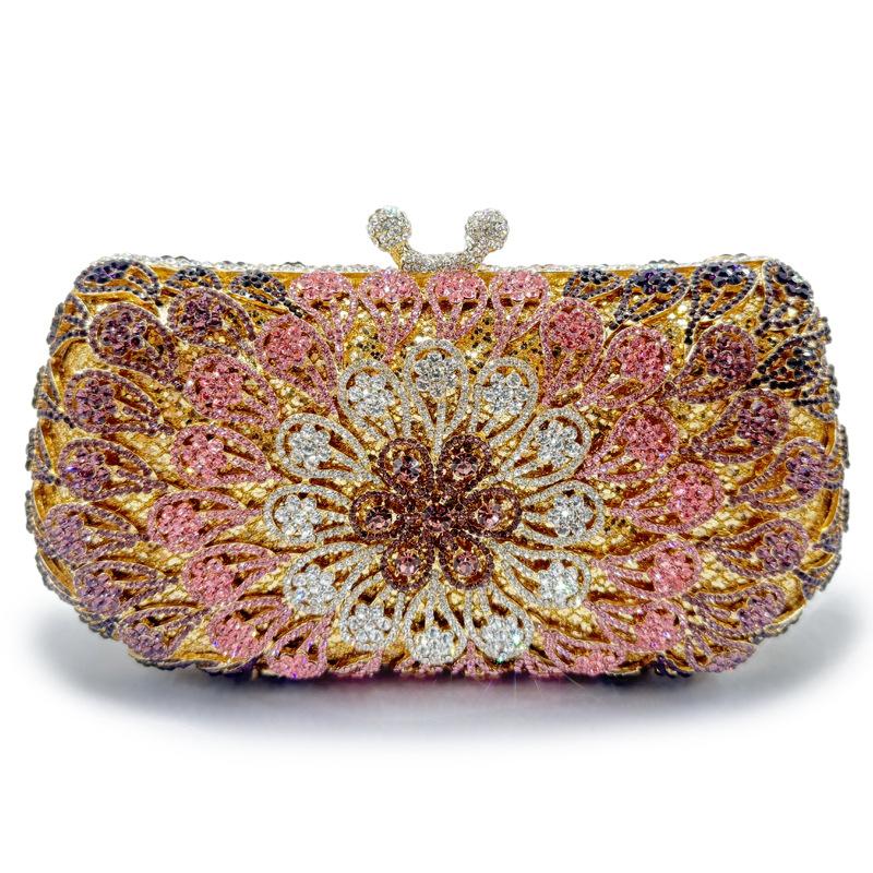 Weiße Strass Schwarz Abendtasche Tasche WHTUOHENG Damen Blumen Diamant Kristall Damen Party Abschlussball Handy Handtaschen Minaudiere