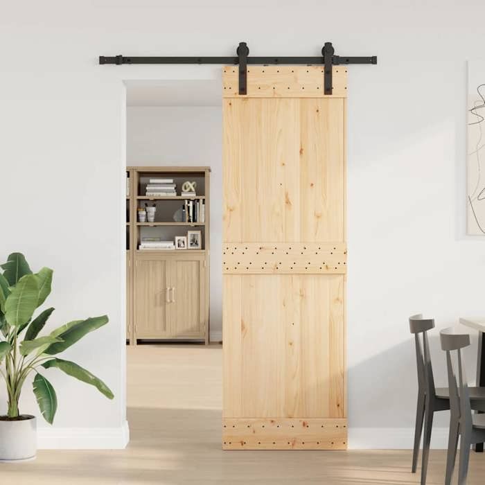 VidaXL Sliding Door and Hardware Kit 70x210 Cm Solid Pine 3332652