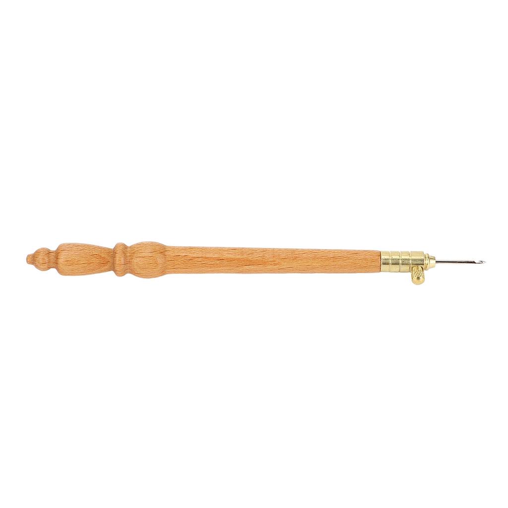Embroidery Crochet Hook Wooden Non Slip Tambour Hook with 0.8 1 1.2mm Needles for Sewing Beading