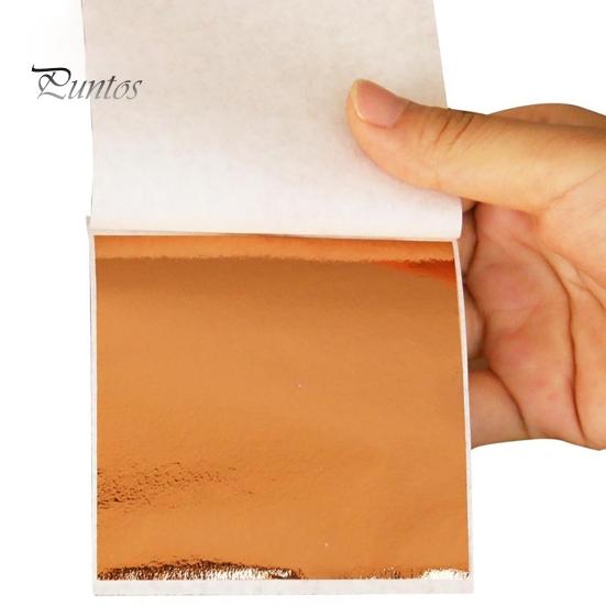 100 Sheets Imitation Gold Foil Metallic Foil Squares Sliver Alloy Foil for Gilding Art Nail Decoration DIY Resin Candle Plaster Craft