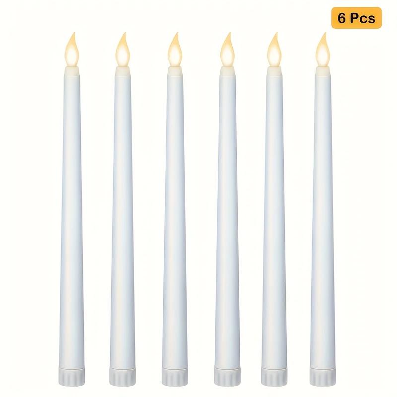 6/12pcs LED Flameless Taper Candles Flickering Electric Long Candle Light Dinner Candle Candlesticks Decor Party Wedding Home