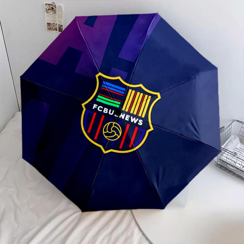 FC Barcelona  Pattern, Automatic Folding Umbrella, Portable and Foldable Design, 8 Ribs, a Christmas or Birthday Gift.