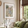 Summer Landscape Vintage Oil Painting Canvas Poster, Spring Neutral Gallery Wall Art Print, Retro Green Tone, Farmhouse Wall Dec