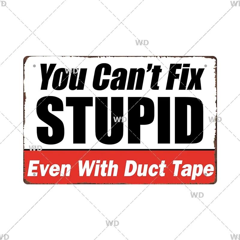 Funny Old  Wise Young  Stupid Metal Tin Sign  Retro Humor Wall Decor for Home  Bar