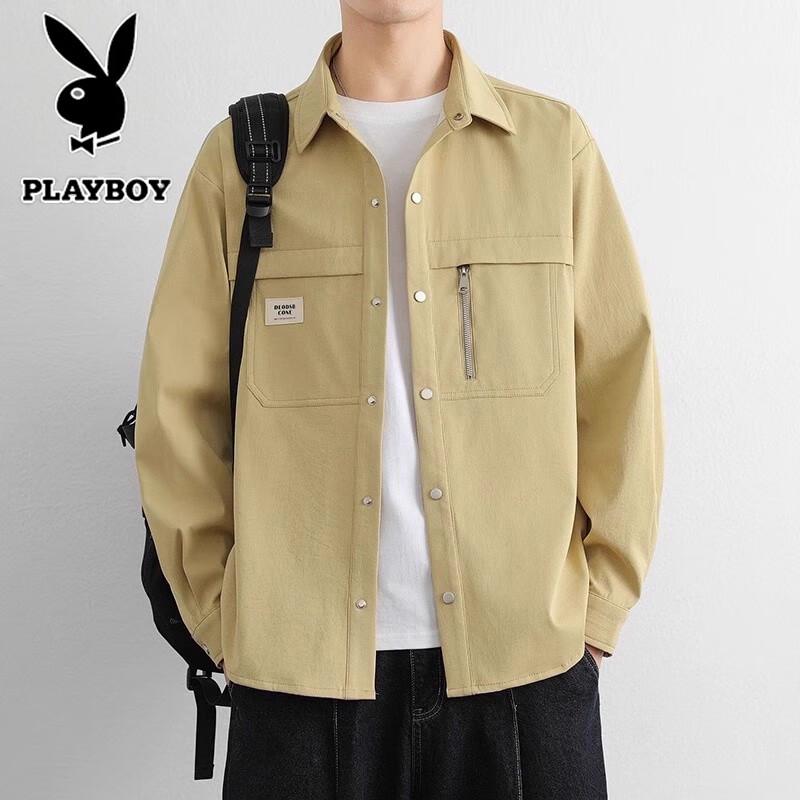 Playboy Men's Spring Autumn Lapel Loose Casual Workwear Jacket