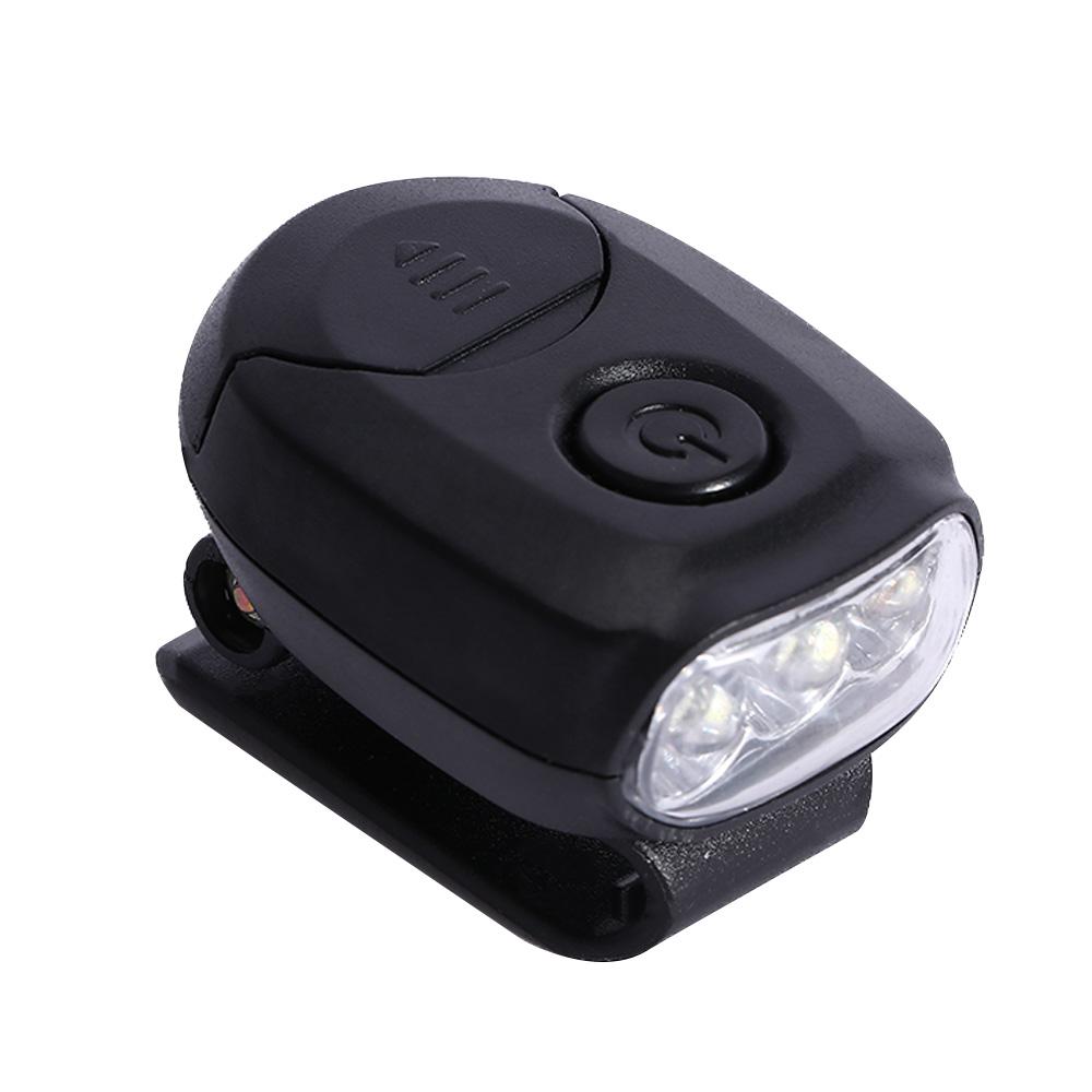 

Practical 3 LED Bright 90 Degree Headlamp Hat Lamp Clip-on Cap Lamp Clip-On Caplight чорний