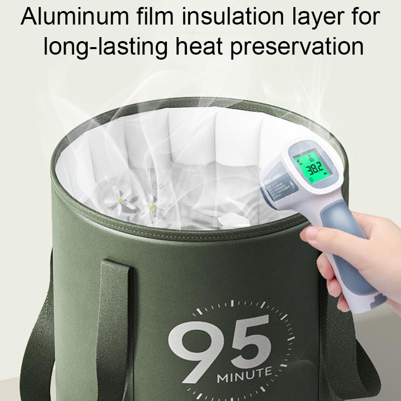 Składane wiadro do kąpieli stóp z pokrywką Przenośna miska do moczenia Wielofunkcyjna wanna do stóp na podróże na zewnątrz Akcesoria łazienkowe