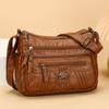 Ladies' Soft Leather Large Capacity Crossbody Shoulder Bag