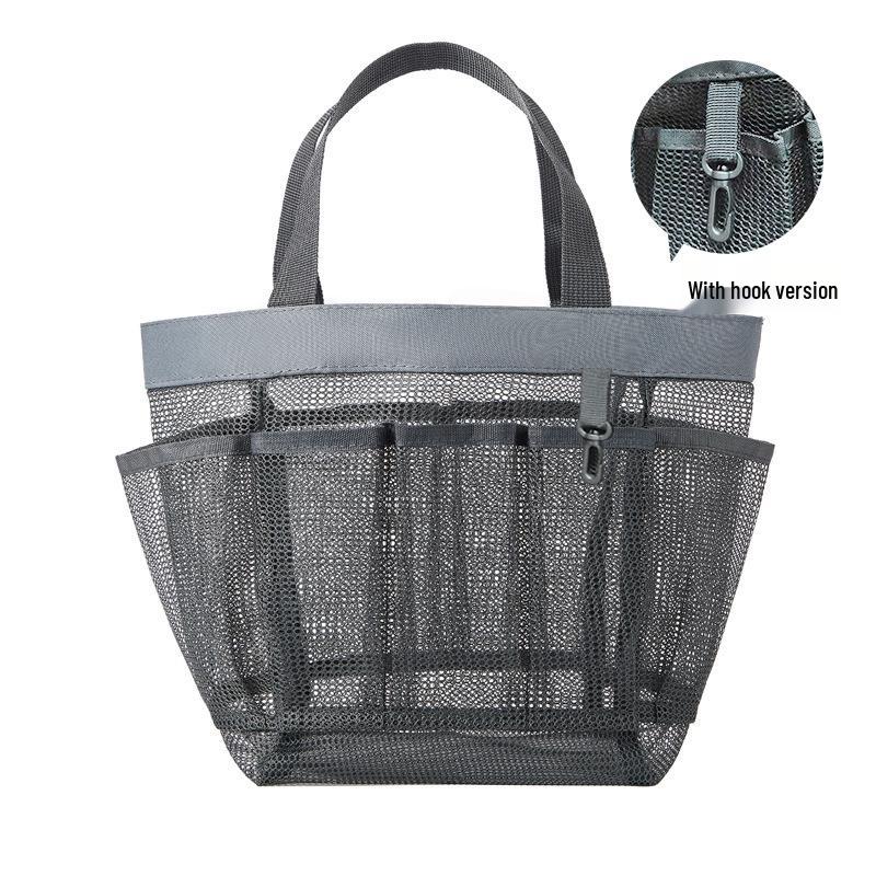 Foldable Mesh Hanging Shower Caddy - Travel Wash Bag & Storage Handbag