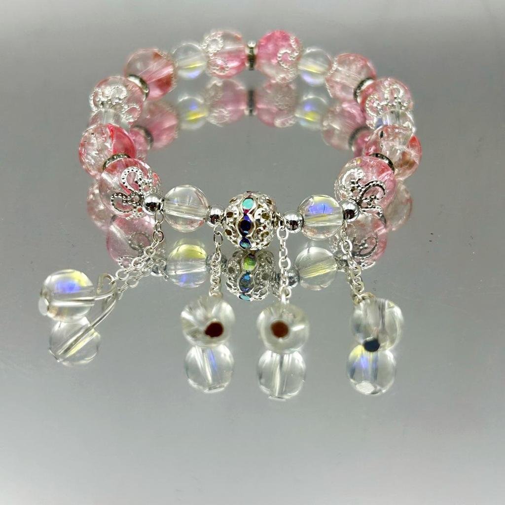 Aurora Crystal Beaded Tassel Bracelet - Cultural Jewelry for Street Stalls and Live Streaming
