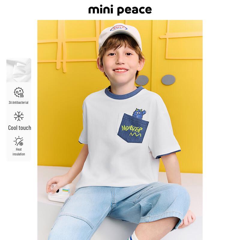 MiniPeace Boys Letter Print Short Sleeve T-Shirt 130