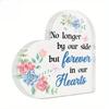 1pc Heart Shaped Acrylic Sign Table Decor, No Longer by Our Side. But Forever In Our Hearts, Desktop Decoration  