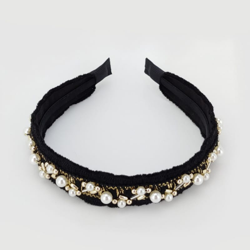LALA Perle Ethnisches Haarband - Schwarz