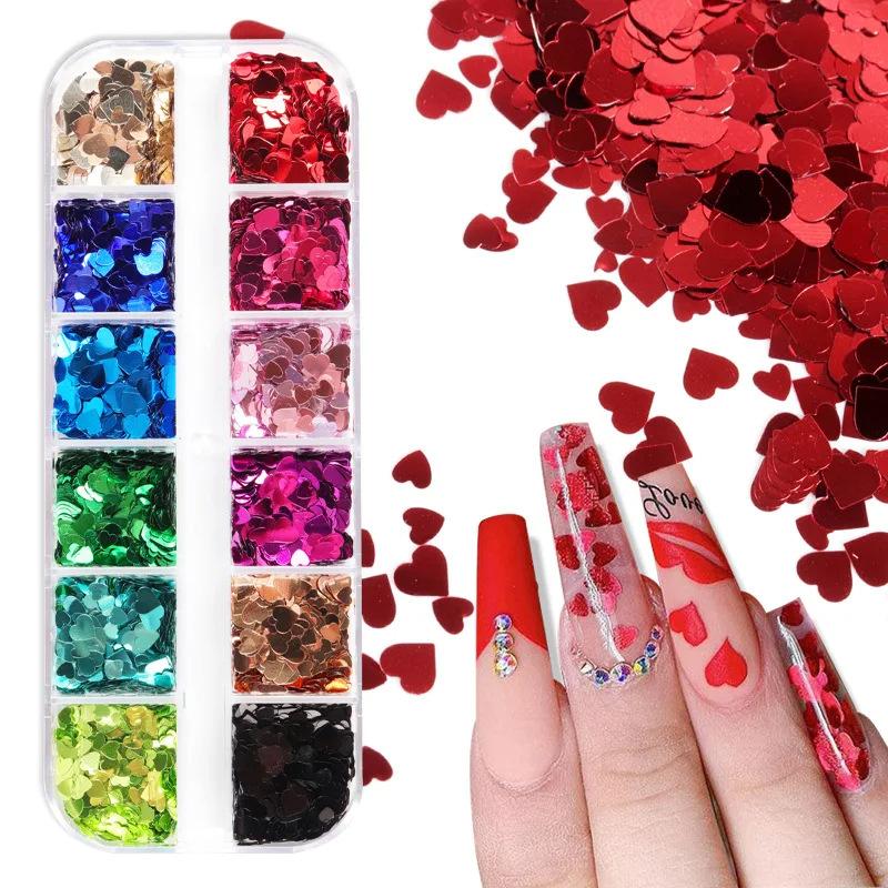 Nail Art Soft Pottery Sheet Set Nail Art Sequins Soft Pottery Sheet 12 Grid 6 Grid Set Nail Art Trinkets Mixed