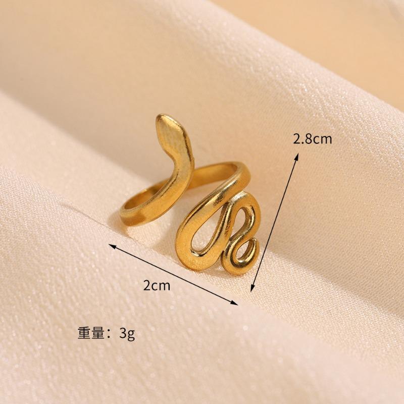 Premium Stainless Steel Ring Opening Retro Geometric Line Ring Hydraulic Titanium Steel Jewelry