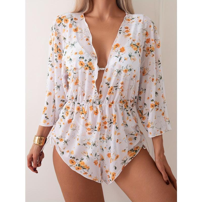 Nuova Moda Sexy Europea e Americana Donna Bordo a Fungo Bikini Blusa Parasole Costume da Bagno Tre Pezzi