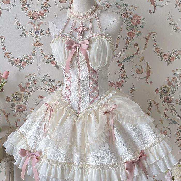 Готическая Лолита Принцесса Крест Темная Юбка Балетное Платье на Молнии XS