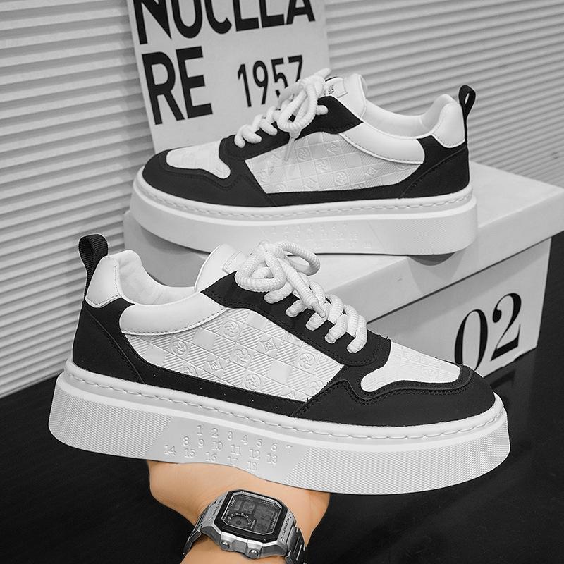 Korean version of trendy versatile little white shoes men's autumn new board shoes student sports shoes lightweight lace-up casual shoes