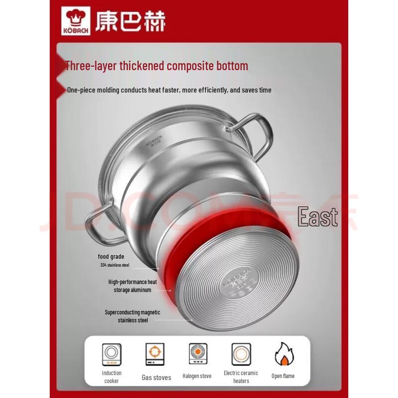 KOBACH 28cm Stainless Steel Multi-Layer Steamer Pot