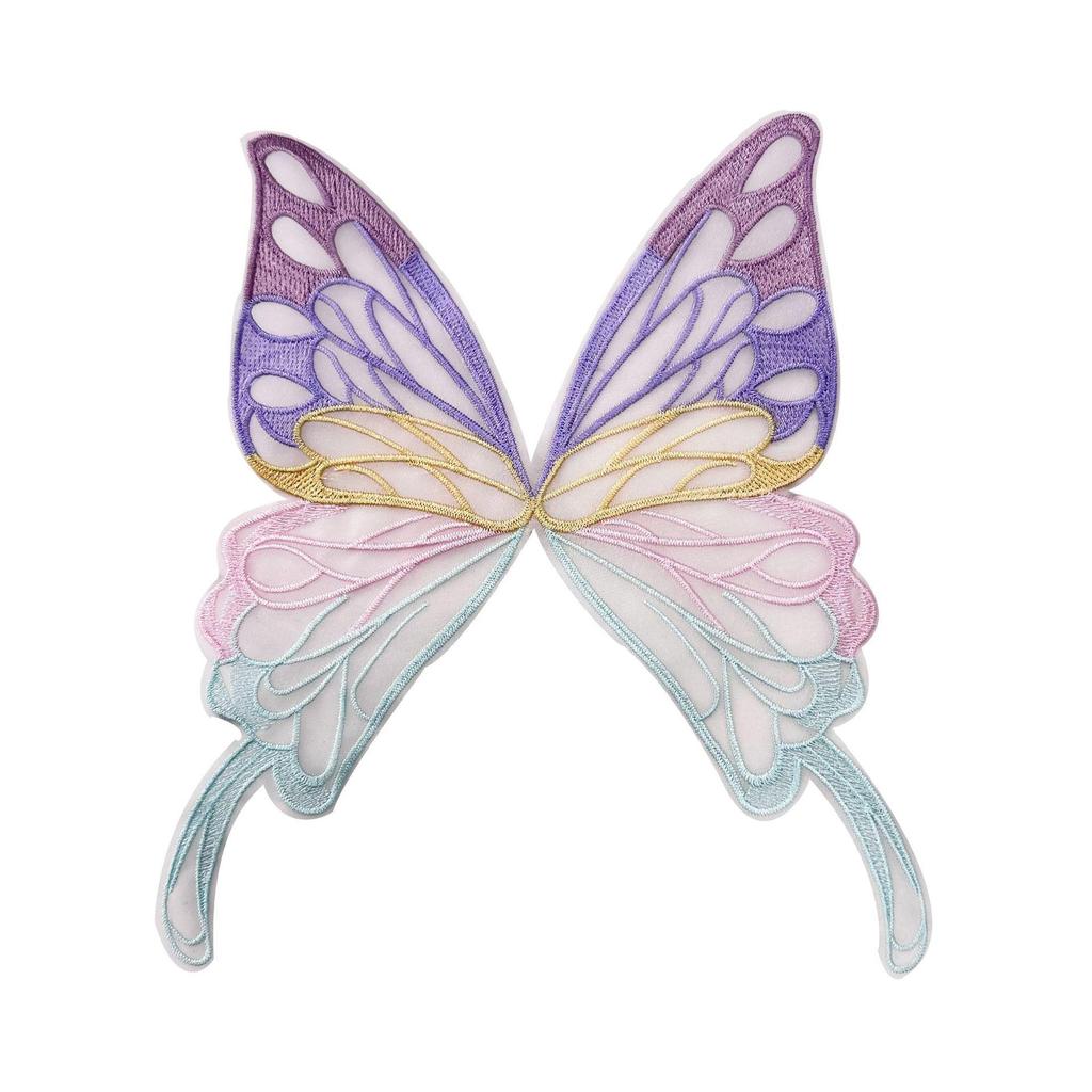 Bunte gestickte Spitze Schmetterling Applikationsaufnäher für DIY Bekleidungszubehör