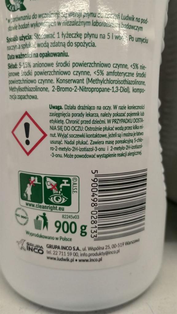 Ludwik mint dishwashing liquid 900 g