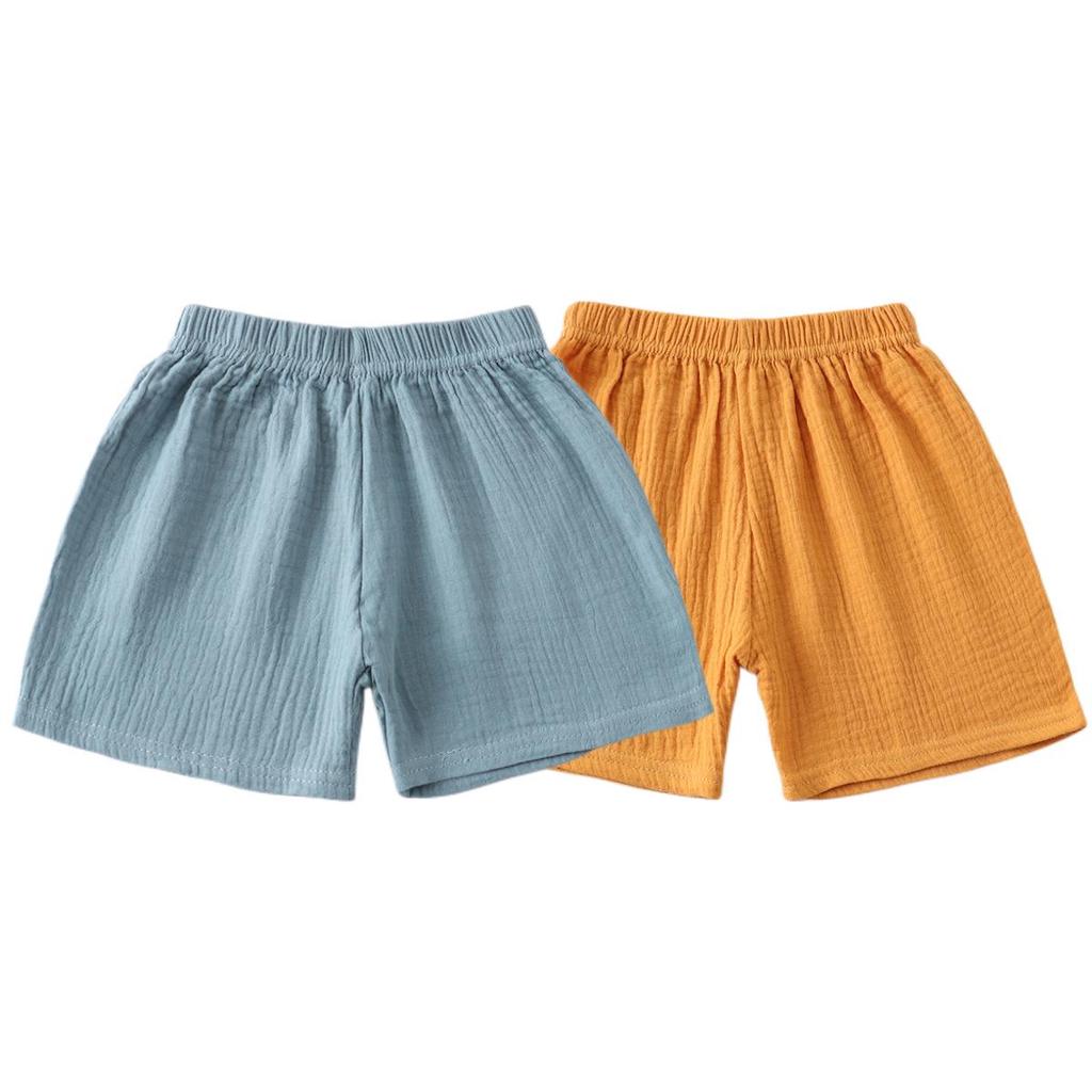 2023 Kids' Summer Cotton & Linen Double-Layer Gauze Shorts