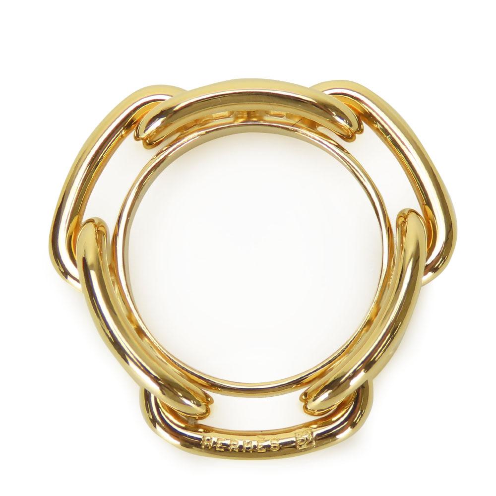 Used HERMES Scarf ring ChÃ©ne Dunkel metal 10.7g gold plating