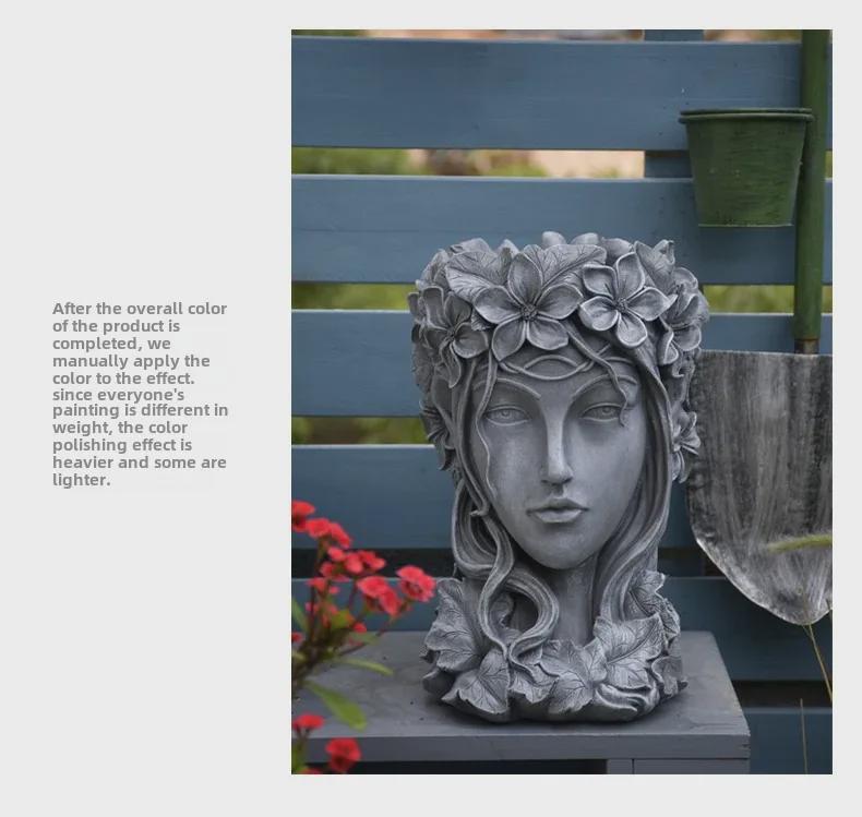 Creative Venus Sculpture Planter: European-Style Goddess Head for Garden, Courtyard, or Balcony Décor