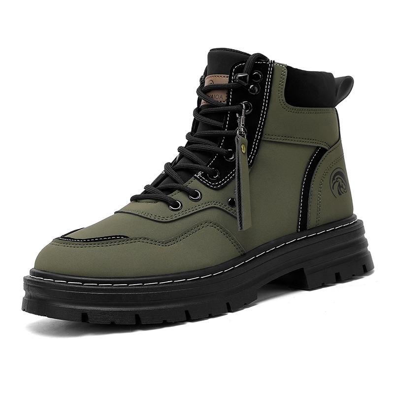 

Мужские кожаные зимние ботильоны, военные, треккинговые, для снега, армейского зеленого и желтого цвета, дизайнерские тактические ботинки, уличные для мужчин, рабочая обувь, кроссовки 39