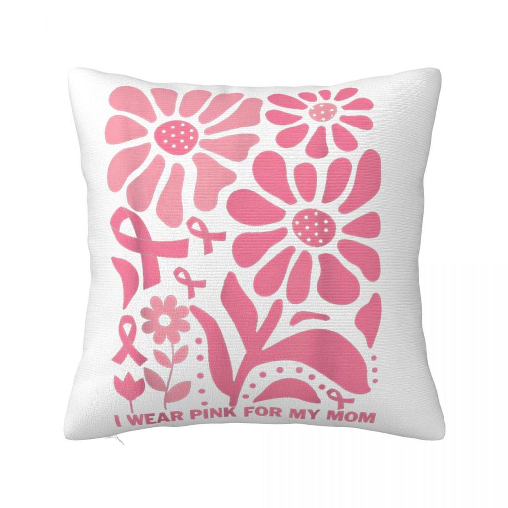 In This Family Nobody Fights Alone Breast Cancer Awareness Square Pillow Case Polyester Decorative Pillow Fashion Cushion Covers