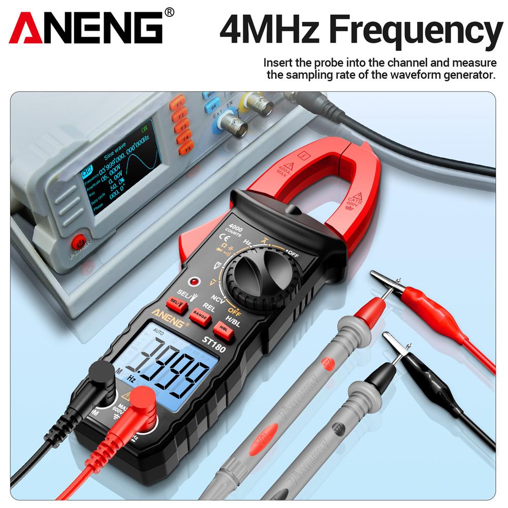 2026 Professional ANENG ST180 Digital Clamp Ammeter Multimeter with Free B15 Voltage Tester Pen 4000 Count NCV Flashlight Electric Maintenance Tools