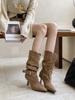 2025 Autumn and Winter New Pointed Thin Heel High Heel Temperament Thin French Fashion Sexy Beauty Female Internet Celebrity Boots