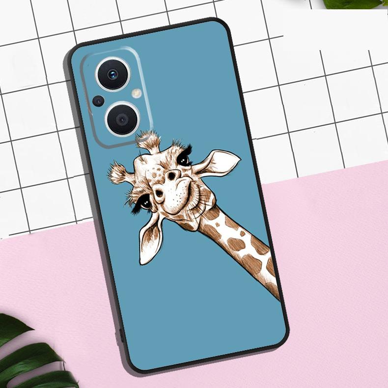 Cute Cartoon Animal Giraffe Case For OPPO Reno 13 12 11 F 8T 7 8 10 Pro OPPO Find X8 Pro X6 Pro X3 X5 Lite Cover Coque